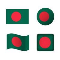 Vector Bangladesh National Flag Icons Set