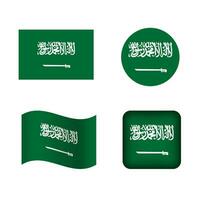 Vector Saudi Arabia National Flag Icons Set