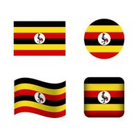 vector Uganda nacional bandera íconos conjunto