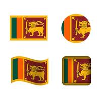 Vector Sri Lanka National Flag Icons Set