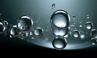 Water with air bubbles looks like a bubbly, effervescent drink. Creating using generative AI tools photo