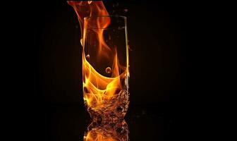 vaso magnifica el belleza de transparente llamas creando utilizando generativo ai herramientas foto