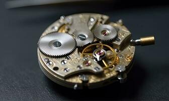 Precision repair of vintage watch gears for optimal performance Creating using generative AI tools photo