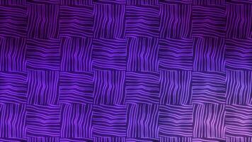 Lines and squares. Rhythmic movement. Psychedelic hypnotic transformation. Colorful purple graphics. Seamless looping animation footage. Optical illusion video