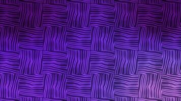 Lines and squares. Rhythmic movement. Psychedelic hypnotic transformation. Colorful purple graphics. Seamless looping animation footage. Optical illusion video