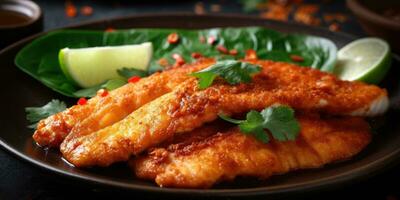 A delicious and easy spicy tilapia fillet recipe Creating using generative AI tools photo