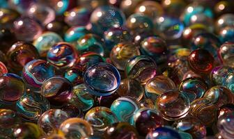 Abstract background of iridescent carnival marbles Creating using generative AI tools photo