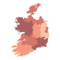 irland Karta. Karta av irland i huvud regioner png