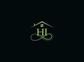 Typography Hi Building Logo, Initial HI Luxury Real Estate Logo For You vector