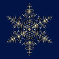 Luxury snowflake made of jewelry gold chains vector