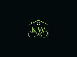 monograma kw edificio logo icono, real inmuebles kw logo letra diseño vector