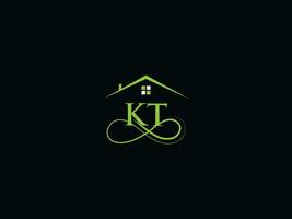 monograma kt edificio logo icono, real inmuebles kt logo letra diseño vector