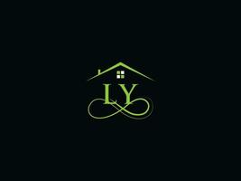 resumen ly logo edificio, lujo ly real inmuebles letra logo icono vector