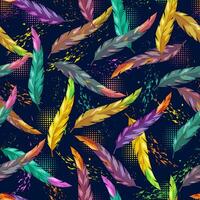 Seamless pattern with motley colorful feathers. vector