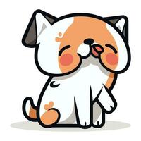Cute dog cartoon. Vector illustration of a cute dog puppy.