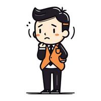 Businessman feeling angry   Vector Cartoon Illustration of Businessman Character