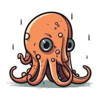 Cartoon octopus. Vector illustration of a cute octopus.