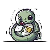 Cute cartoon snake. Vector illustration of a cute little snake.