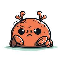 Cute cartoon crab. Vector illustration. Isolated on white background.