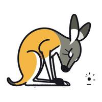 Cute kangaroo icon. Vector illustration of kangaroo.