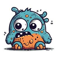 Cartoon monster. Vector illustration of a monster. Cute monster.