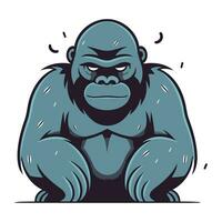 Gorilla. Vector illustration in cartoon style. Isolated on white background.