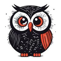 Owl. Hand drawn vector illustration in doodle style.
