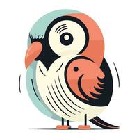 Cute cartoon bird. Vector illustration in flat style on white background.