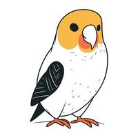 Cute parrot isolated on a white background. Vector illustration.