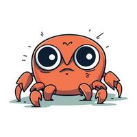 Cute cartoon crab. Vector illustration. Isolated on white background.