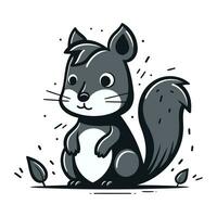 Squirrel. Vector illustration. Isolated on a white background.