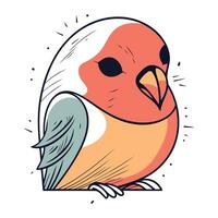 Vector illustration of cute cartoon red crowned cardinal bird.