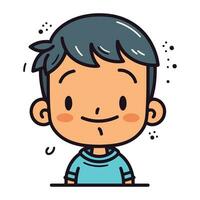 Character illustration design. Cute boy cartoon. happy and smiling. vector