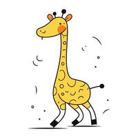 dibujos animados jirafa. vector ilustración de un linda jirafa.