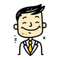 Smiling man in suit. Vector illustration of a happy man in a suit.