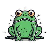 Cute cartoon frog. Vector illustration. Isolated on white background.