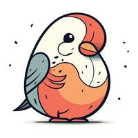 Cute little bullfinch. Vector illustration in cartoon style.