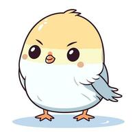 Vector illustration of a cute little chick on a white background. Cartoon style.