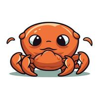 Cute cartoon crab. Vector illustration isolated on a white background.