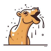 Cute cartoon camel. Vector illustration in flat style. Isolated on white background.