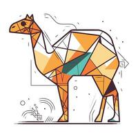 Camel vector illustration. Geometric camel isolated on white background.