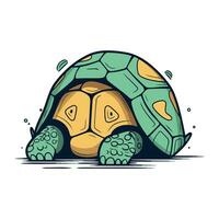 Cartoon turtle. Vector illustration. Isolated on white background.