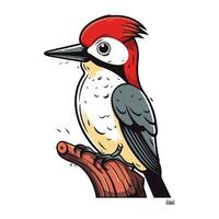 Woodpecker isolated on white background. Hand drawn vector illustration.