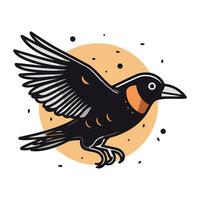 Crow. Vector illustration. Isolated on a white background.