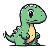 Cute cartoon dinosaur. Vector illustration isolated on a white background.