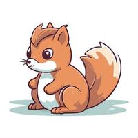 Cute cartoon squirrel. Vector illustration isolated on a white background.