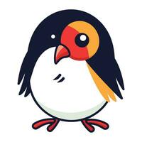 Cute cartoon penguin isolated on white background. Vector illustration.