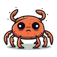 Crab cartoon character. Cute vector illustration of a crab.