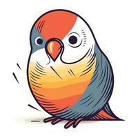 Cute cartoon parrot. Vector illustration isolated on white background.