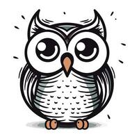 Cute cartoon owl. Vector illustration. Isolated on white background.